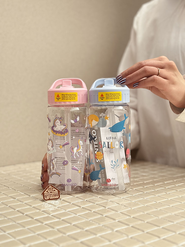 خرید قمقمه تریتان 500 میل فانتزی مدل COMO KIDS برند فرانسوی SANTECO