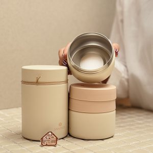 خرید ظرف غذا سه تیکه 420 میل مدل KORNA برند فرانسوی SANTECO کیف دار