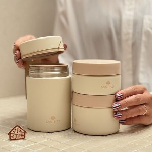 خرید ظرف غذا سه تیکه 420 میل مدل KORNA برند فرانسوی SANTECO کیف دار