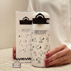 خرید تراول ماگ 420 میل درب قفلی آسان نوش اسنوپی برند Peanuts