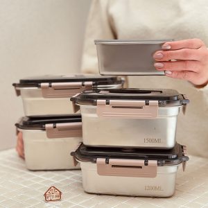 خرید ظروف استیل درب قفلی