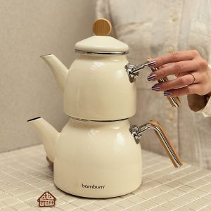 خرید کتری قوری لعابی برند ترک bambum