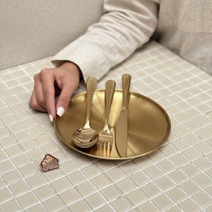 خرید ست ظروف مسافرتی استیل چهارنفره کیف دار طلایی