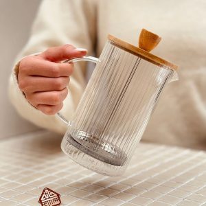 خرید فرنچ پرس پیرکس درب بامبو