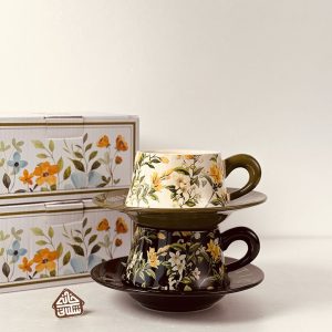 خرید ماگ و زیرماگی طرح گل