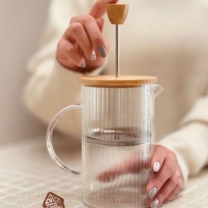 خرید فرنچ پرس پیرکس درب بامبو