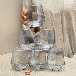 خرید ست 6 عددی ماگ چندضلعی 310 میل برند DELI GLASS
