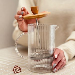 خرید فرنچ پرس پیرکس درب بامبو