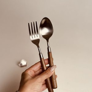 خرید قاشق چنگال دسته چوبی