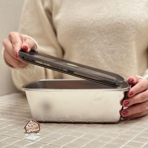خرید ظرف غذا وکیوم استیل درب دار 7 تیکه