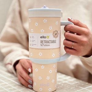 خرید تراول ماگ تامبلر نی دار برند آمریکایی ello گلدار 24oz