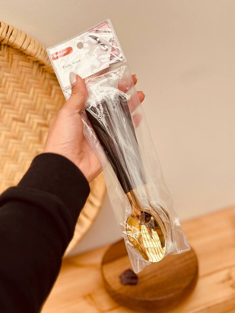 خرید ست قاشق چنگال طلایی