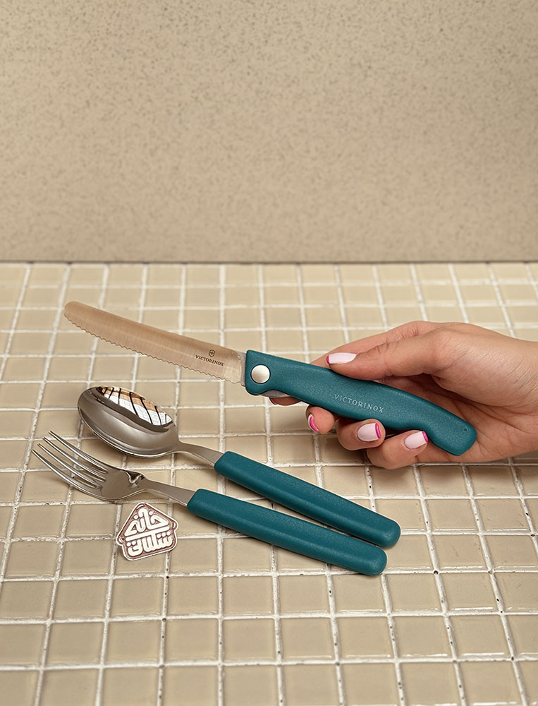 خرید ست قاشق چنگال و چاقو تاشو پیک نیک برند ویکتورینوکس VICTORINOX 6.7192.F9