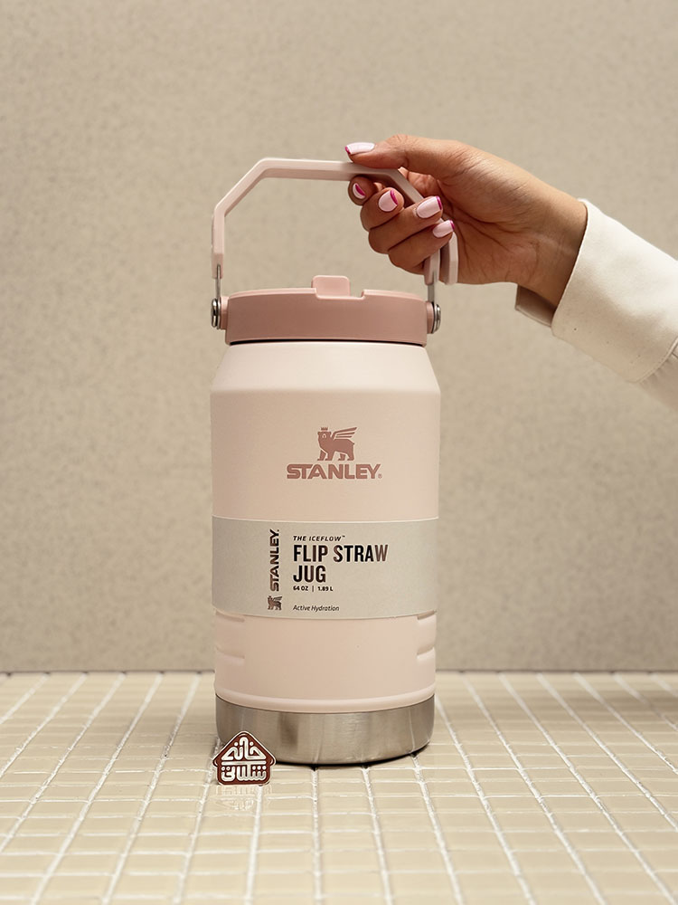 خرید غول بطری نی دار استنلی اورجینال 1.89 لیتر مدل FLIP STRAW JUG