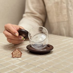 خرید ماگ پیرکس دسته چوبی