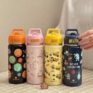 خرید تراول ماگ نی دار 500 میل فانتزی مدل AOSTA KIDS برند فرانسوی SANTECO