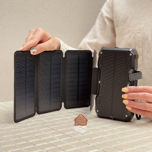 خرید پاوربانک اورجینال 20000 میلی آمپر برند GREEN LION مدل SOLAR 5 PANEL
