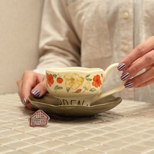 خرید ماگ و زیر ماگی گلدار