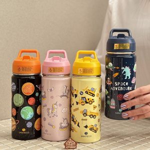 خرید تراول ماگ نی دار 500 میل فانتزی مدل AOSTA KIDS برند فرانسوی SANTECO