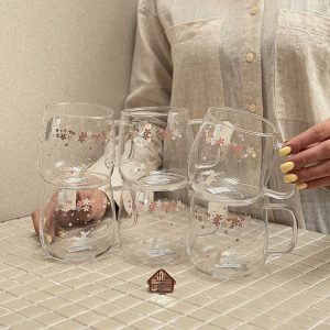 خرید ماگ پیرکس 530 میل برند DELISOGA طرح گل و گربه