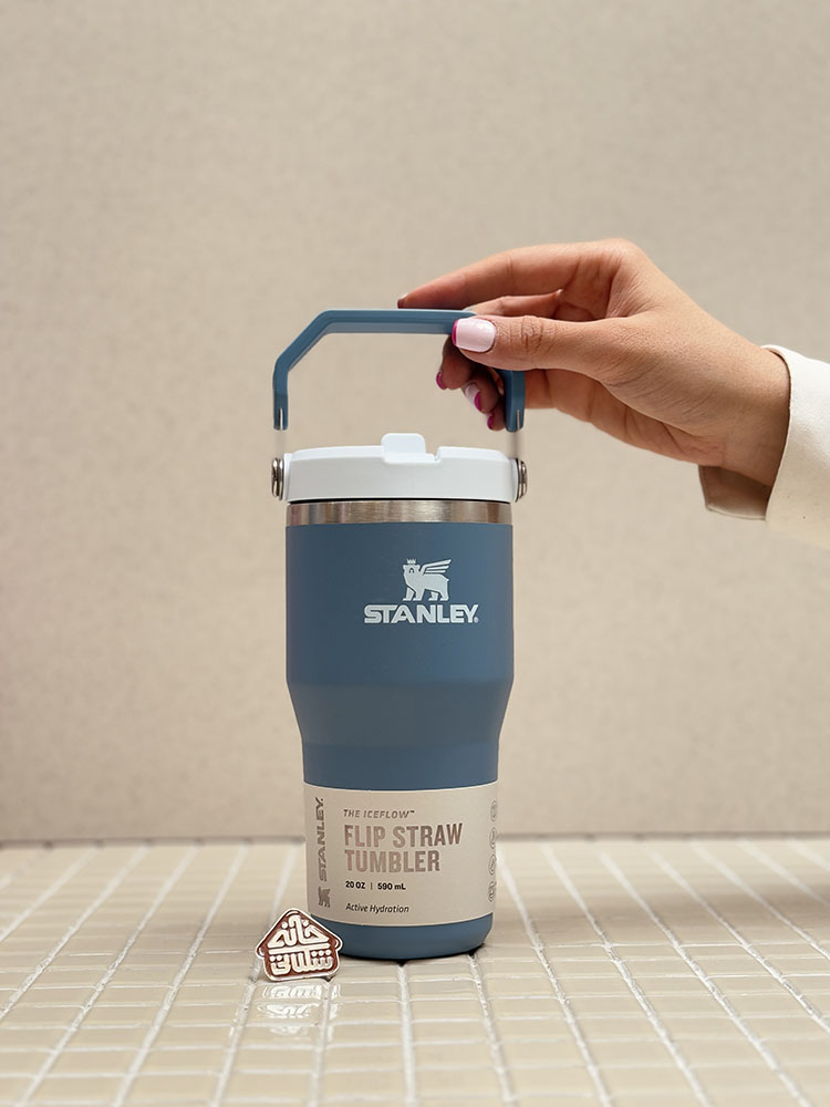 خرید تراول ماگ نی دار استنلی سایز کوچک 590 میل اورجینال مدل FLIP STRAW TUMBLER