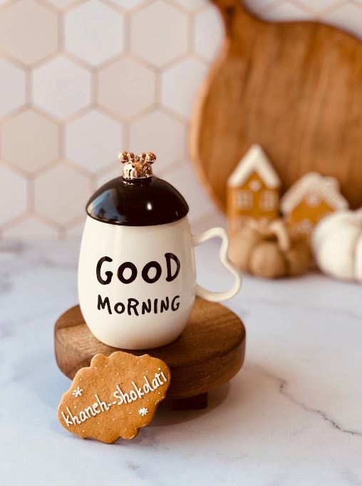 خرید ماگ سفید مشکی