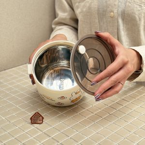 خرید ظرف غذا دوطبقه داخل استیل طرح خرگوش بامزه miffy