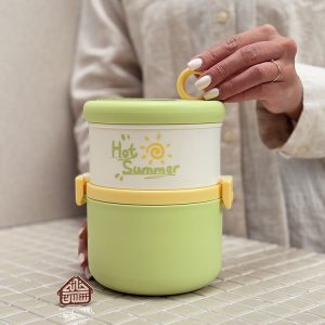 خرید لانچ باکس دوطبقه داخل استیل