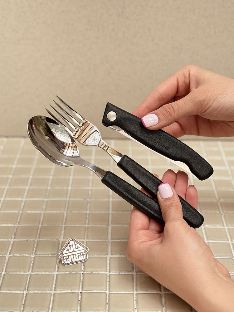 خرید ست قاشق چنگال و چاقو تاشو پیک نیک برند ویکتورینوکس VICTORINOX 6.7192.F9