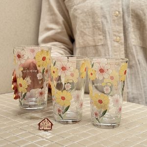 خرید ست 6 عددی لیوان طرح گل برند DELI GLASS