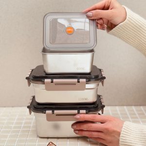 خرید ظروف استیل درب قفلی