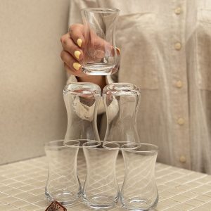ست 6 عددی لیوان چایی 125 میل کمرباریک مدلD3009 کد003941 - تصویر 3