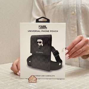 خرید کراس بادی موبایل و پاسپورت کارل لاگرفلد سافیانو Karl Lagerfeld Saffiano Monogram