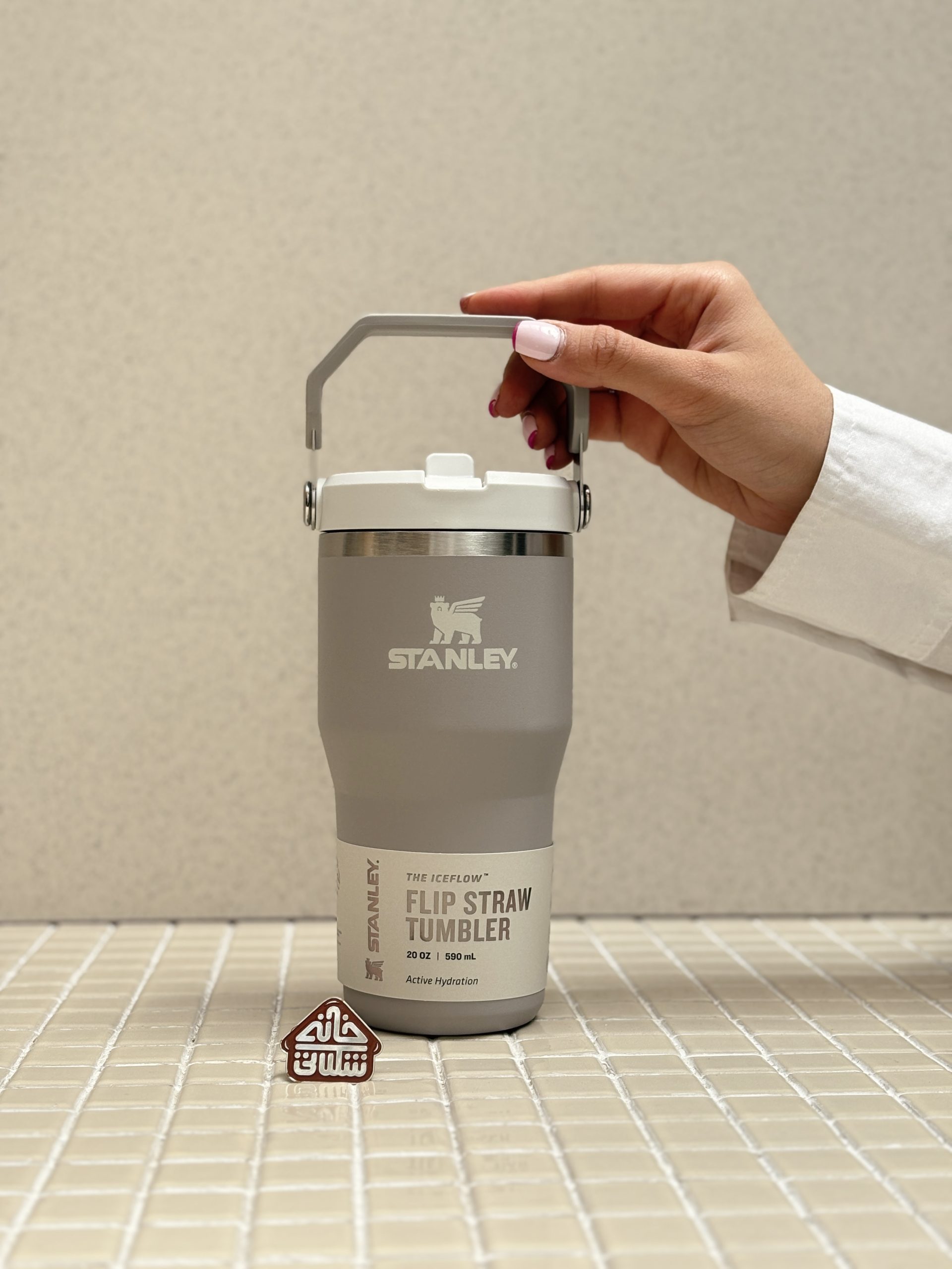 خرید تراول ماگ نی دار استنلی سایز کوچک 590 میل اورجینال مدل FLIP STRAW TUMBLER