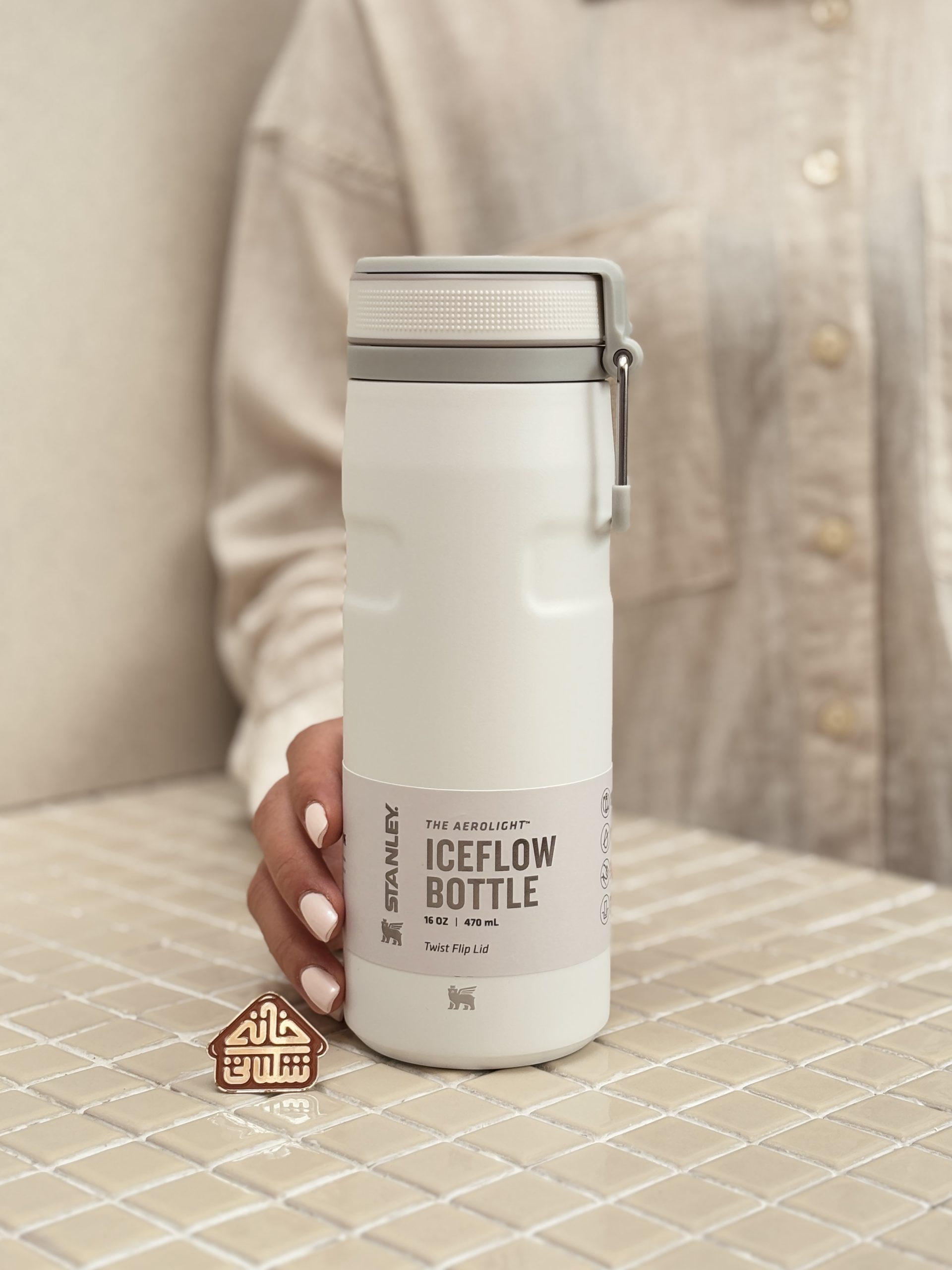 خرید بطری استنلی اورجینال آسان نوش درب پیچی 470 میل مدل AEROLIGHT ICEFLOW BOTTLE